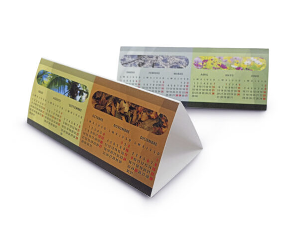 Desktop calendar triangular (with base)