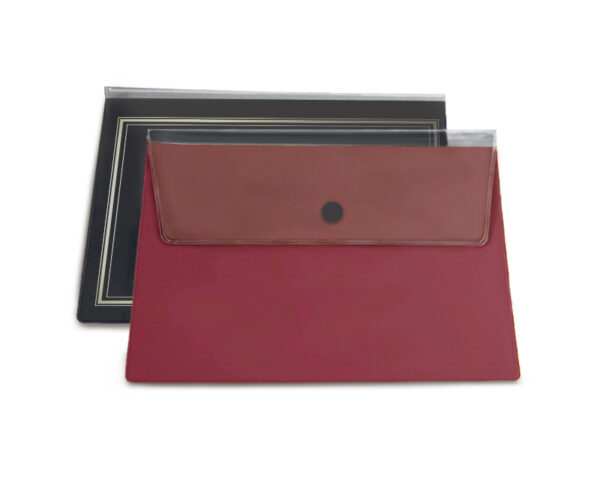 Document holder with flap and velcro fastener
